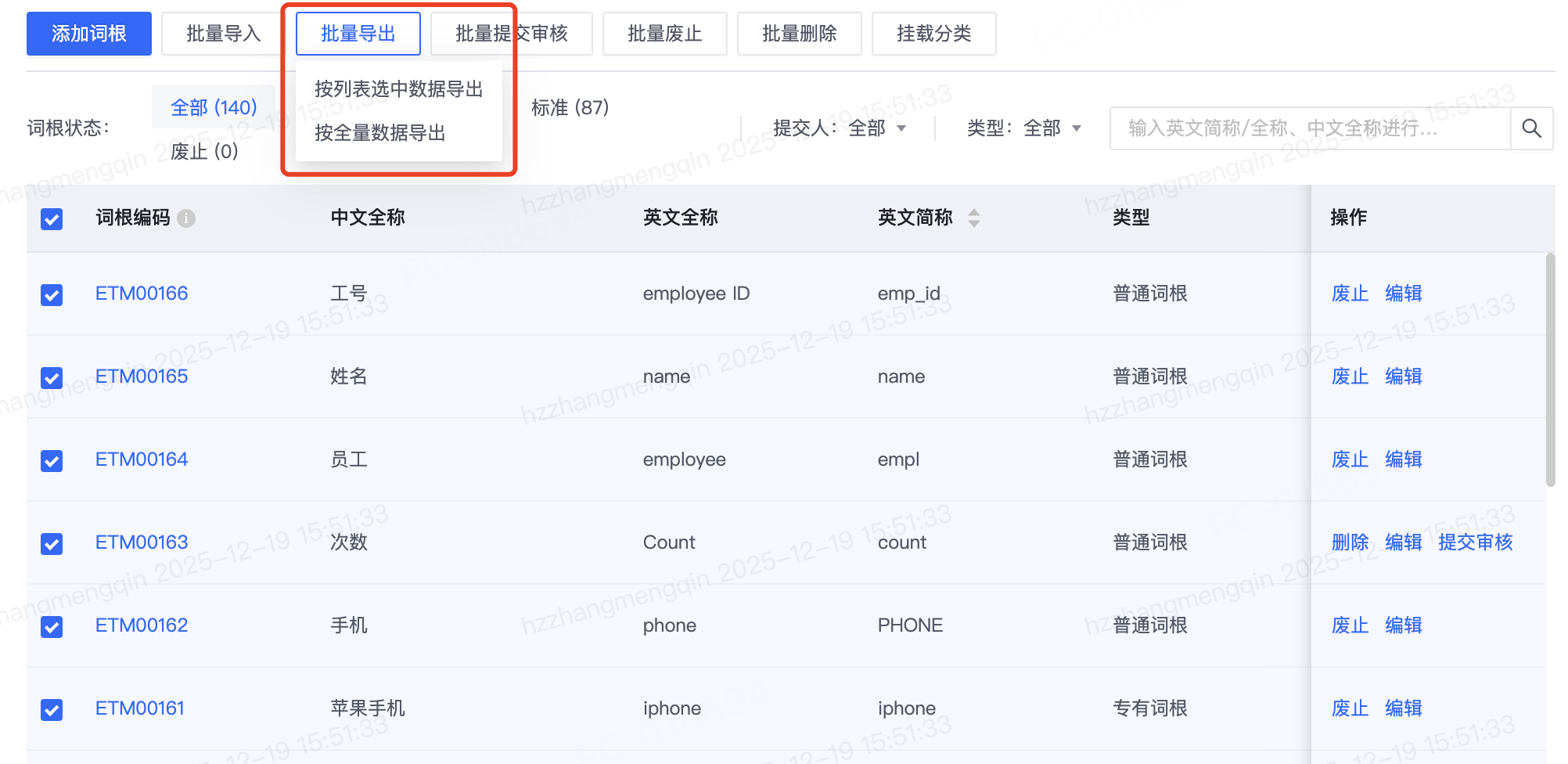 数据项标准管理 - 词根 - 《数据标准用户手册-v2.3.2》